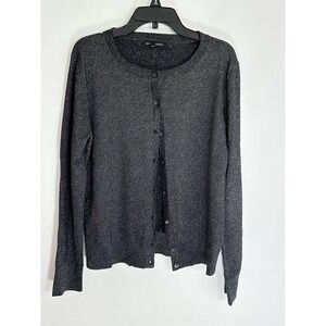 Banana Republic Women's Medium Cardigan Shimmer Black Silver  V Neck